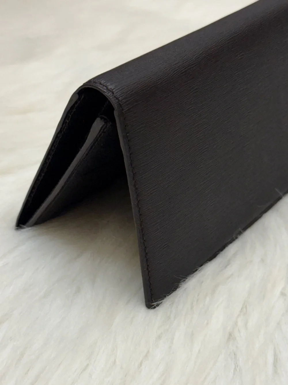 DUNHILL - BLACK SAFFIANO LEATHER LONG BIFOLD WALLET